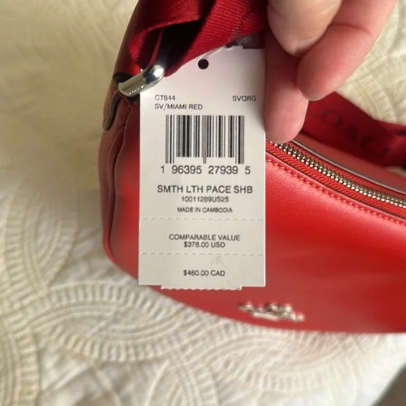 Brand new with tags coach purse. Beautiful smooth leather in a fiery red color. - Picture 3 of 7